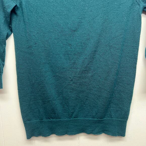 J. Crew 100% Merino Wool 3/4 Sleeve Women's Pullover Blue Sweater Size XS - Picture 4 of 12